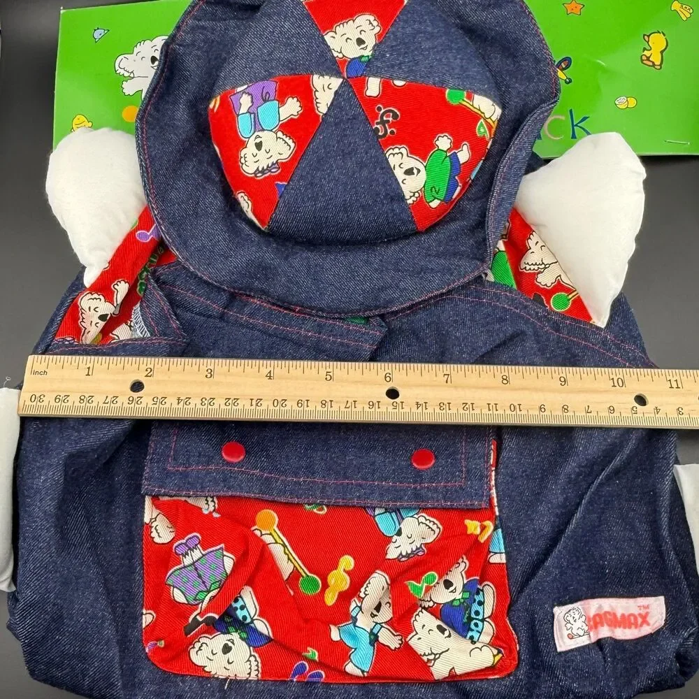 Cute Bagmax Child Kid Backpack Knapsack Denim Koala Character Hat Cover Hug Paws